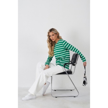 Long -line female striped Eliseeva Olesya, size 54, green color-3