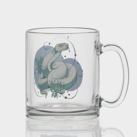 New Year's glass tea mug "Snakes", 320 ml, mix-2