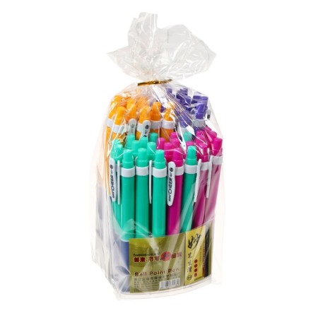 Automatic ballpoint pen 1.0 mm blue, with a rubber holder, Mix case-3