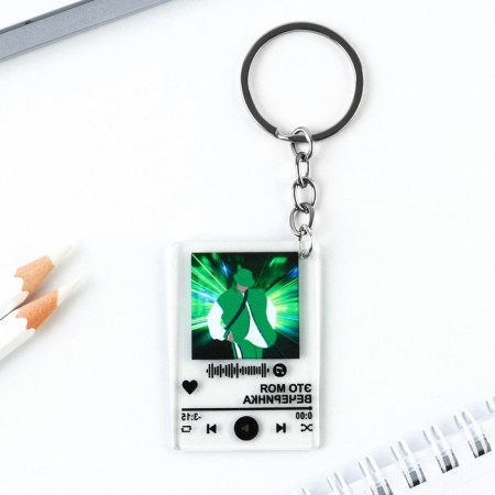 Key keychain Acrylic player "This is my party", 3.5 x 10 cm-2