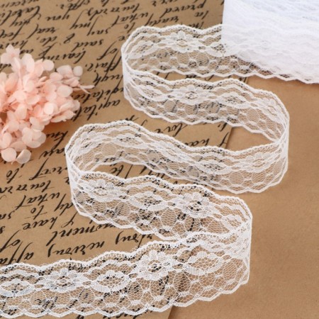 Capricon lace, 40 mm × 10 ± 1 m, white color