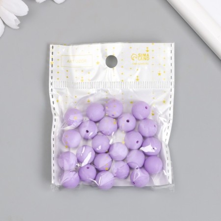 Beads for creativity plastic "lavender" matte d = 1.2 cm set 20 g-3