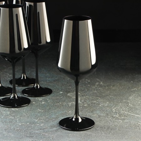 A set of glasses for the wine Bohemia Crystal "Sandra", 450 ml, 6 pcs, black color-1