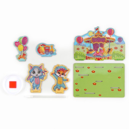 Diamond mosaic for children with partial filling on the figures "Cute animals"-4