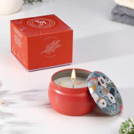 Aromatic candle made of soy wax with dry flowing "Garnish" 4.5x6 cm, 80 g