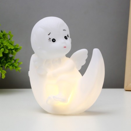 Nightlight "Angel on the Moon" LED battery 3XLR white 10x13x15 cm Risalux-1