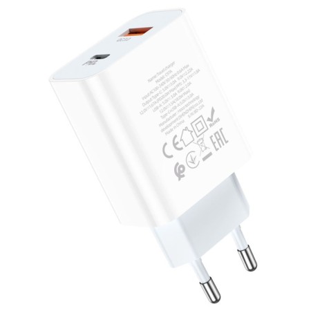Network charger Hoco C97A, 1 USB, 1 Type-C, 20 W + 18 W, PD + Qc, white-4