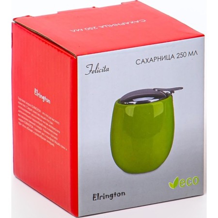 Sugar with Elrington lid “Felicita, Glaze”, 250 ml, red color-2