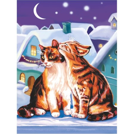 Picture on numbers on a canvas with a subframe "Cats", 30 x 40 cm-2