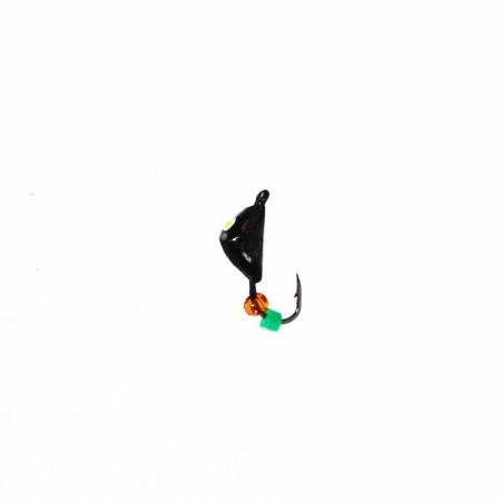 Mormyshka is a black man, lime eyes + beads, weight 1 g-1
