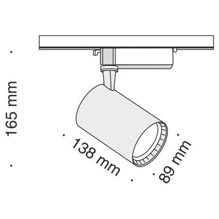 Technical TR003-1-17W3K-B, LED, 15 W, 138x210 mm, 1300 lm, 3000K, black, black-1