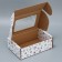 Box a gift team with a window, packaging, "stars", white, 24x8x16 cm