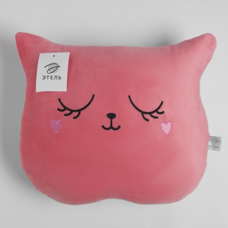 Pillow "Ethel" Cat pink 48x38cm, velor, 100% p/e-4