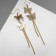 Earrings hanging "butterflies" strings, color gold, 10 cm