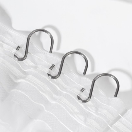 Curtain hook, 25 × 39 mm, 10 pcs, silver color-2