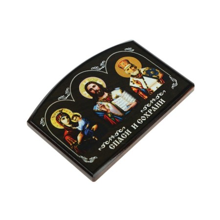 Icon in the car, triptych, obsidian, 7 x 4 cm-1