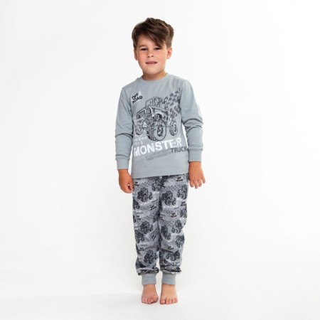 Pajamas for a boy, gray color, height 128 cm