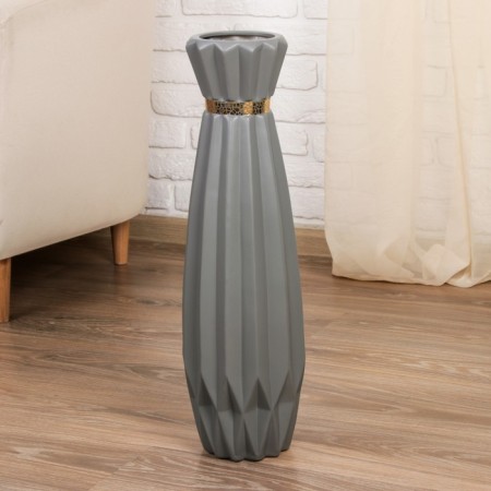 VAZA Keramics Floor "Luxe Geometry" Figure, 60 cm D The narrow part 9 cm, gray