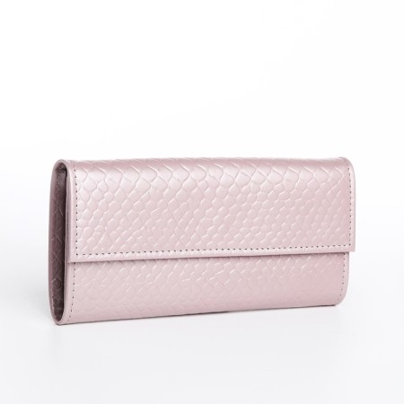 Women's wallet on the button, lavender color