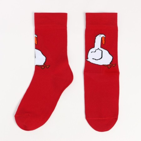 Male socks, red color/goose, size 29-3
