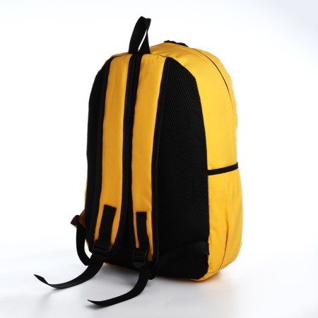 School backpack on lightning from textiles, 3 pockets, yellow color-1