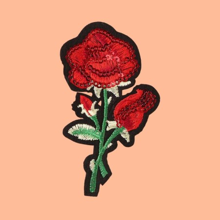 Thermal appliance "rose", with sequins, 9 × 5 cm, red color-2