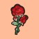 Thermal appliance "rose", with sequins, 9 × 5 cm, red color