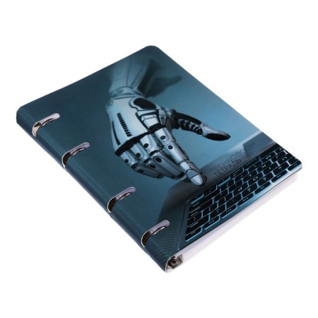 Notebook on rings, 80 sheets in the Technobum cage, covered cardboard, glossy lamination, offset block 60g/m2-1