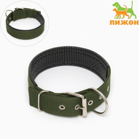 Collar "Comfort" Combined, 60 x 4 cm, Osh 44-55 cm, dark green