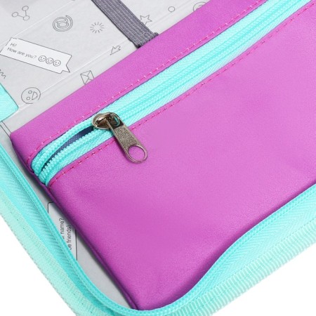 Penal 1 section 140 x 210 x 40 mm, folding pocket and cosmetic bag, fabric, calligrata top content "cat"-6