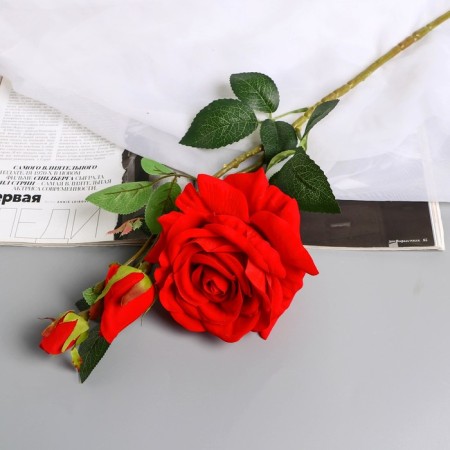 Artificial flowers "rose decay" 66 cm, red