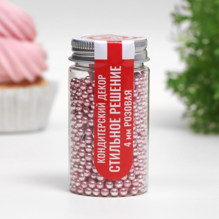 Confectionery Sprinking "Stylish Solution", 4mm, Pink, 50 g-1