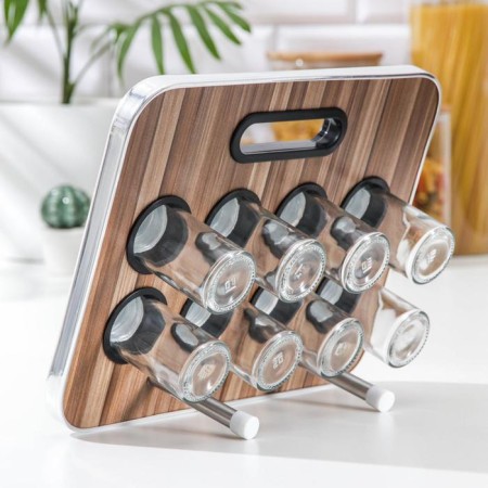 Speak for spices on the stand "Modern", 29 × 12 × 18.5 cm, capacity, 90 ml, 4 × 9.5 cm, 8 pcs-1