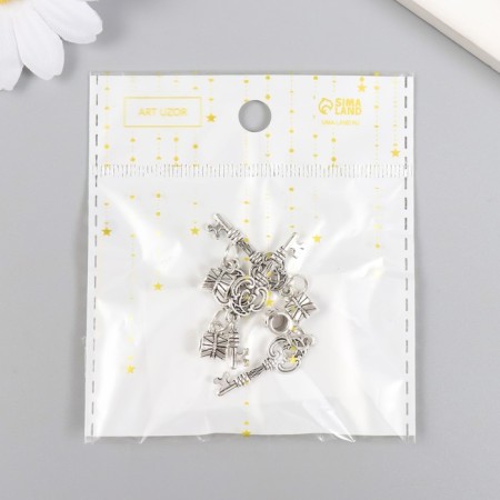 Bale with a suspension metal for creativity "Key" silver 3.7 cm-3