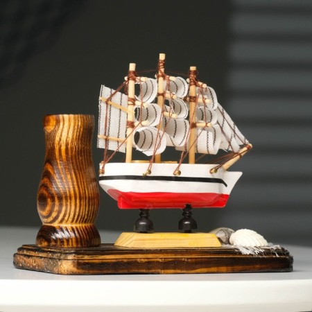 Set of desktop "ship" with a stand for pens, 12 x 13 x 6 cm-5