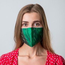A fabric mask with adjusting ties, protective 
