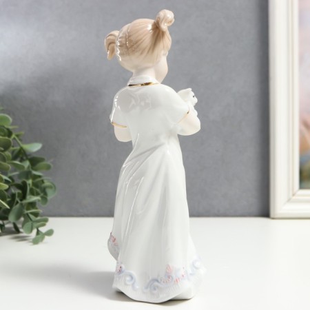 Souvenir Ceramics "Girl with tails, with a kitten on her hands" 22.5x7x12 cm-4