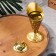 Kurilnitsa for incense powder and cones "torch", golden, 19.5x8.2 cm