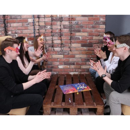Fascinating board game "Who am I?" 6 glasses, 2 laid -erased markers, sand clock 1 min-1
