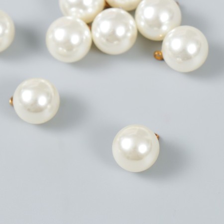 Decor for creativity plastic "Pearls with a loop" 1.2x1.2 cm set 10 pcs-1