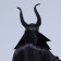 Carnival headdress with curved horns, black color