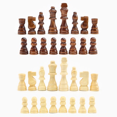 Chess figures, wood, king H-8 cm, pawn H-4 cm-1