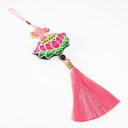 Suspension Textile "Lotus" Pink 2x10x29 cm-3