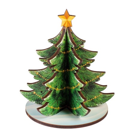 New Year! Model made of wood "Fir tree team. New Year's jewelry "-3