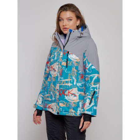 Ski jacket female winter, size 44, blue color-9