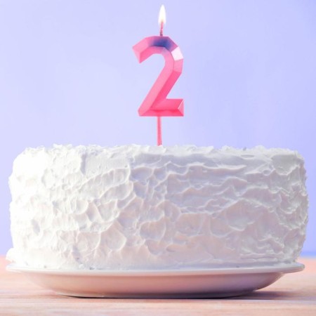 Candle for a cake, number "2"-3