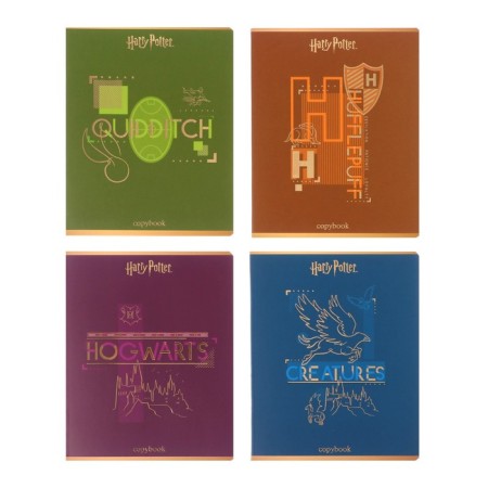 Notebook of 48 sheets in the Harry Potter cage, covering cartoon, matte lamination, 3D foil, offset block, 5 types, mix