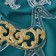 Decoration Christmas tree "Deer Pattering Shine" 10.7x17.7 cm, transparent-gold