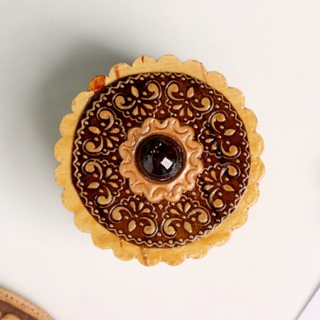 Casket, with natural stone, 40 x 25 mm, birch bark-2