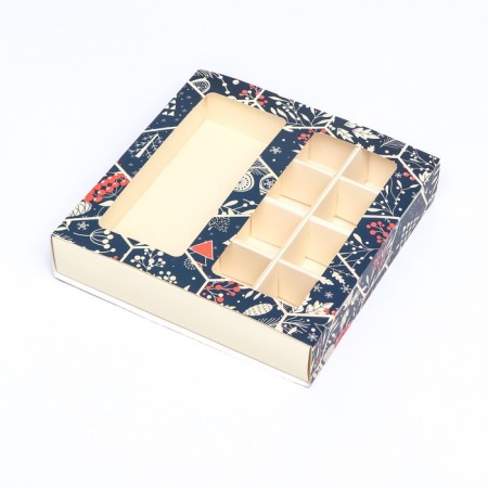 Box for sweets, 8 sweets and chocolate, 17.7 x 17.7 x 3.8 cm "Happy holiday!"-7